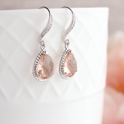 Sparkle Drop Earrings - Navy Glass