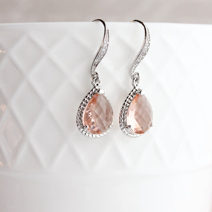 Sparkle Drop Earrings - Navy Glass