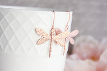 Load image into Gallery viewer, Dragonfly Earrings - Rose Gold