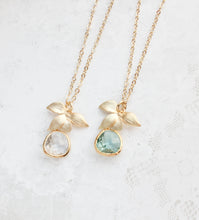 Load image into Gallery viewer, Orchid and Glass Necklace (12 Colors)
