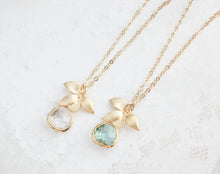 Load image into Gallery viewer, Orchid and Glass Necklace (12 Colors)