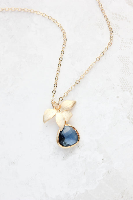 Orchid and Glass Necklace (12 Colors)