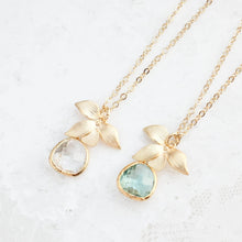Load image into Gallery viewer, Orchid and Glass Necklace (12 Colors)
