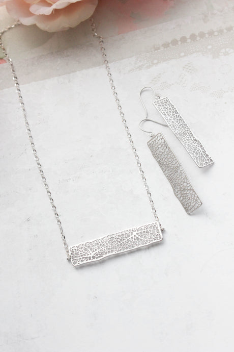 Long Bar Filigree Necklace