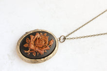 Load image into Gallery viewer, Big Cameo Locket - &#39;Tea stained&#39; Rose