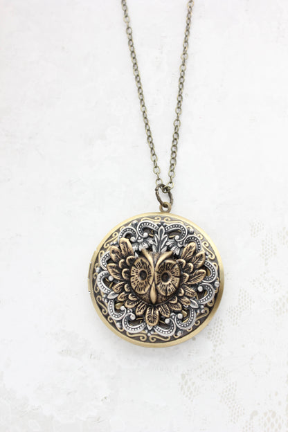 Owl Locket Necklace