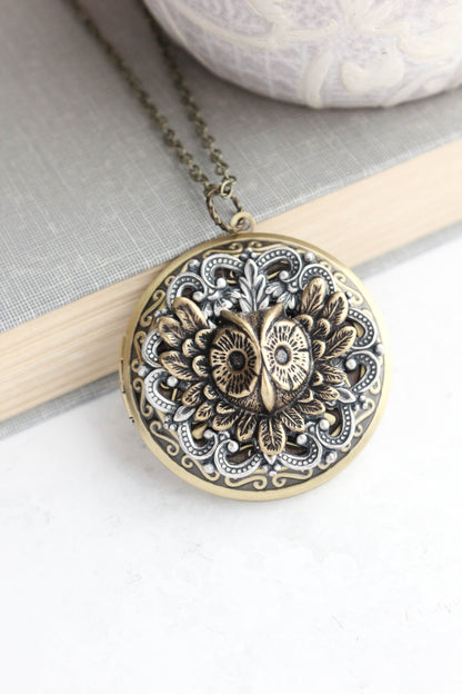Owl Locket Necklace