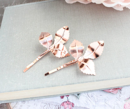 Rose Gold Branch Hair Pins (Set of 2)