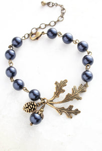 Nature Charm Necklace - Midnight Blue