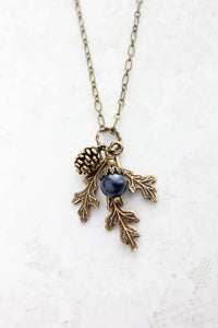 Nature Charm Necklace - Midnight Blue