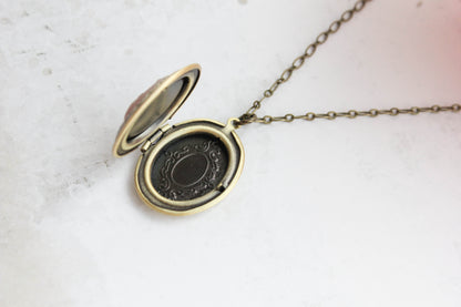 Green Cameo Locket Necklace