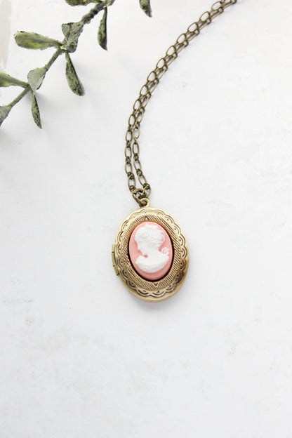Lady Cameo Locket - Pink