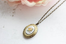 Load image into Gallery viewer, Yellow Rose Cameo Locket NEW