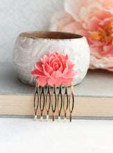 Load image into Gallery viewer, Coral Pink Rose Comb - C2004