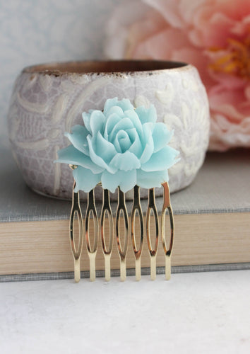 Light Blue Rose Comb - C2006