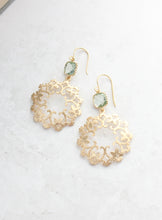 Load image into Gallery viewer, Gold Filigree Earrings - Aqua