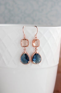 Sparkle Drop Earrings Rose | Peach | Blue