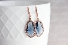 Load image into Gallery viewer, Sparkly Dangle Earrings - Navy /Rose Gold NEW