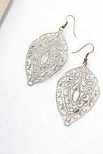 Load image into Gallery viewer, White Patina Filigree Earrings NEW