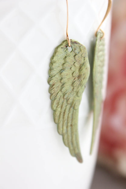 Absinthe Patina Wing Earrings