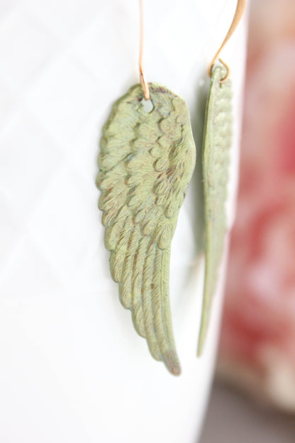 Absinthe Patina Wing Earrings