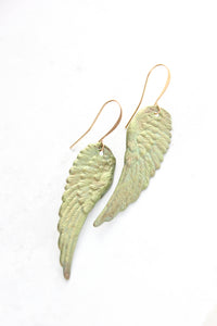 Absinthe Patina Wing Earrings