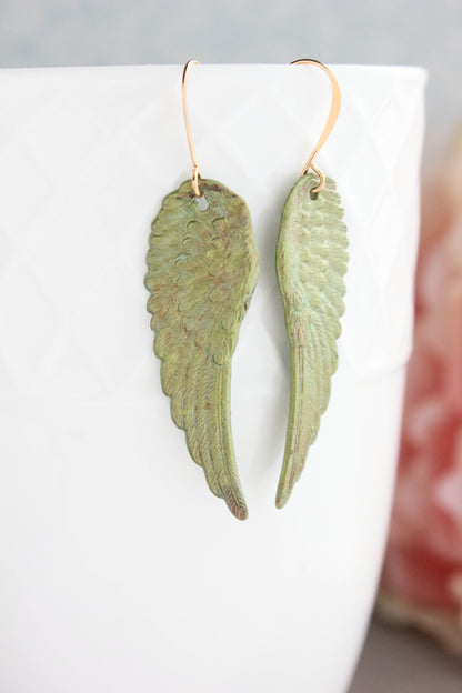Absinthe Patina Wing Earrings