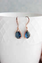 Load image into Gallery viewer, Sparkle Drop Earrings - Montana Blue