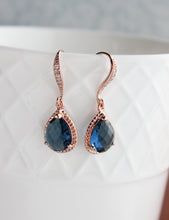 Load image into Gallery viewer, Sparkle Drop Earrings - Montana Blue