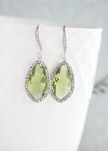Load image into Gallery viewer, Sparkly Dangle Earrings - Green /Silver NEW