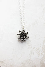 Load image into Gallery viewer, Lotus Necklace - Antiqued Silver