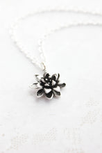 Load image into Gallery viewer, Lotus Necklace - Antiqued Silver