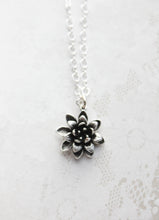 Load image into Gallery viewer, Lotus Necklace - Antiqued Silver