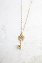 Load image into Gallery viewer, Dainty Skeleton Key Necklace