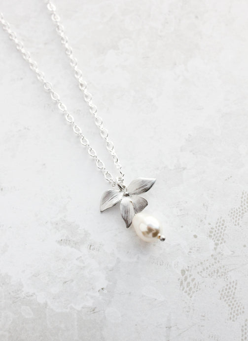 Silver Orchid Necklace