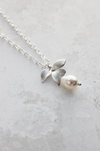 Silver Orchid Necklace