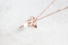 Load image into Gallery viewer, Rose Gold Orchid Necklace