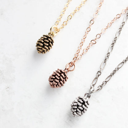 Dainty Pine Cone Necklace
