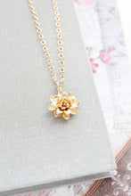 Load image into Gallery viewer, Gold Lotus Flower Necklace