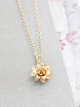 Load image into Gallery viewer, Gold Lotus Flower Necklace