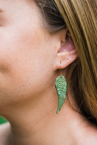 Absinthe Patina Wing Earrings