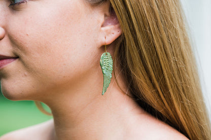 Absinthe Patina Wing Earrings