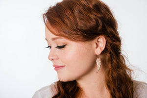 Rose Gold Copper Wing Earrings