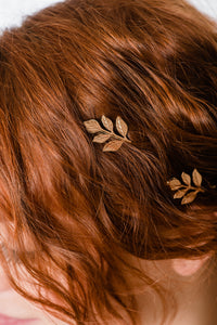 Rose Gold Leaf Hair Pin