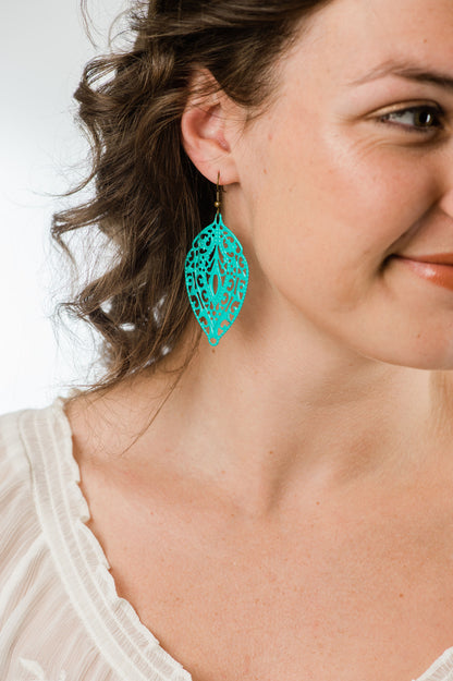 Big Filigree Earrings - Aqua