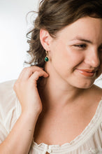 Load image into Gallery viewer, Sparkle Drop Earrings - Emerald Green