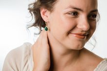 Load image into Gallery viewer, Sparkle Drop Earrings - Emerald Green