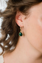 Load image into Gallery viewer, Sparkle Drop Earrings - Emerald Green
