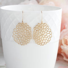 Load image into Gallery viewer, Gold Abstract Mum Earrings