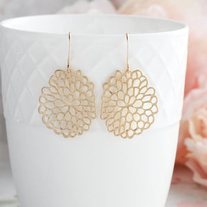 Gold Abstract Mum Earrings